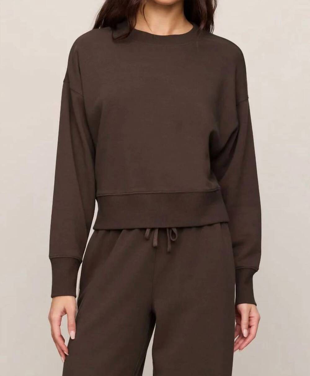 NEW Z SUPPLY comeback crewneck sweatshirt in dark chocolate